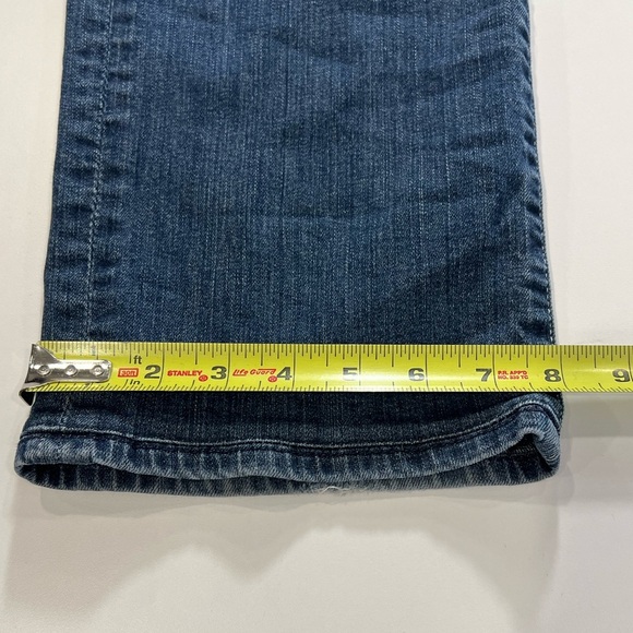 7 for all man kind reg33 Men's Blue Jeans embroidered pockets button fly lowrise - Picture 10 of 14